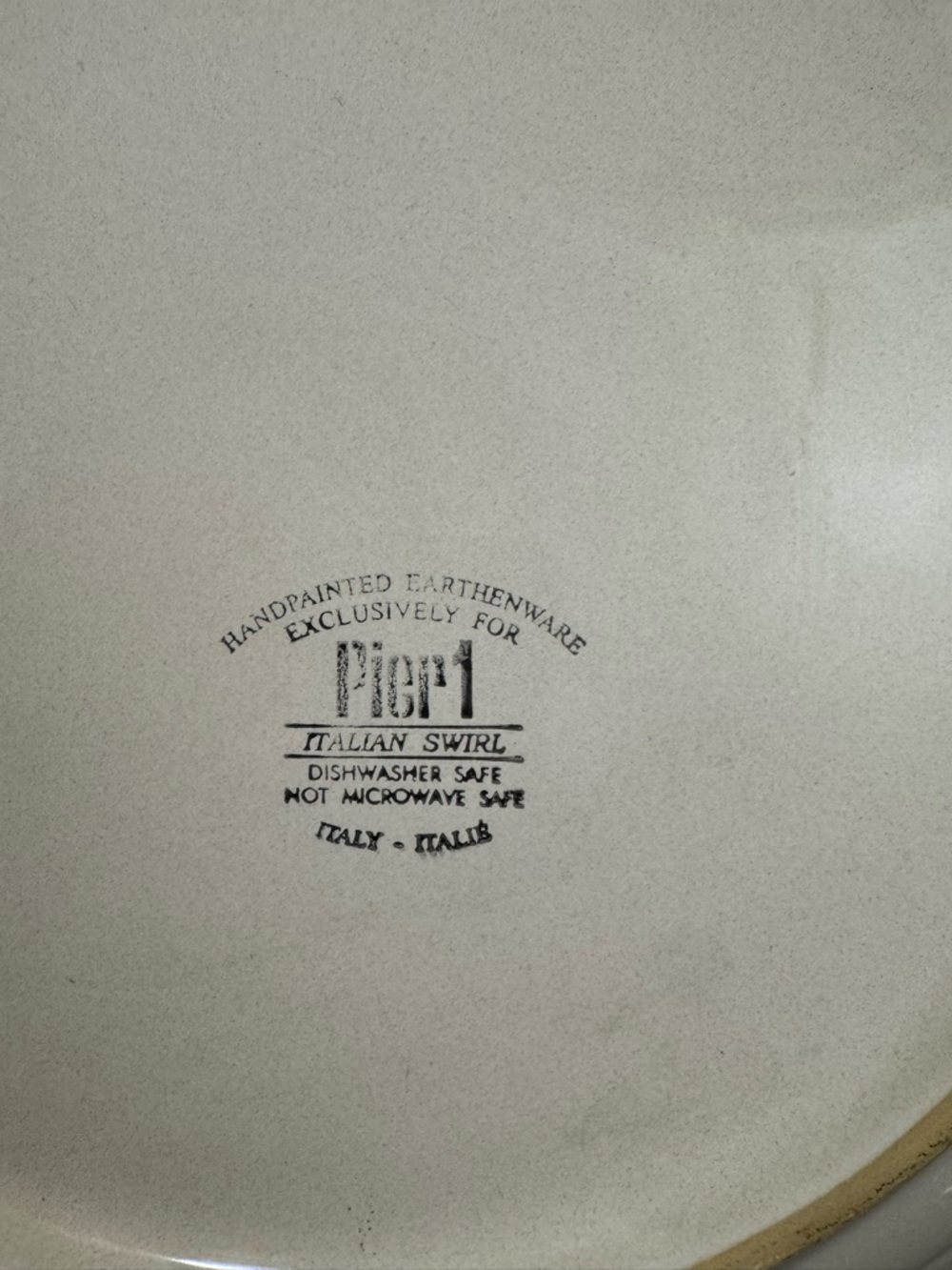 Pier 1 Cream Ceramic Plate with Subtle Tan Rim - Picture 3 of 3
